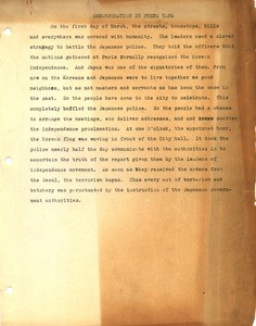 Collected reports from missionaries in Korea regarding the March First demonstrations, 1919