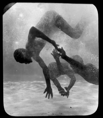 Native boys diving for coins in the Bahamas, 1914