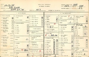 WPA household census for 417 WEST 54TH STREET, Los Angeles County