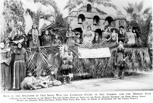 The Mission Play float at the Tournament of Roses Parade, 1922