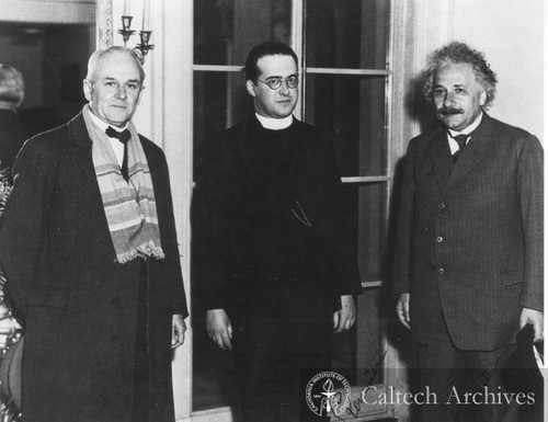 Robert Millikan, Abbe Lemaitre and Albert Einstein