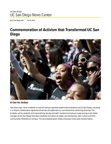 Commemoration of Activism that Transformed UC San Diego