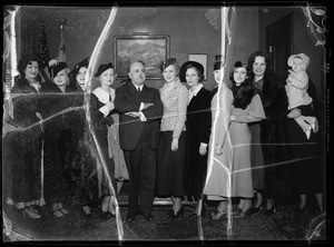 Group of girls and Mayor Shaw, Southern California, 1935