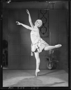 Celcelia May in dancing poses, Southern California, 1929