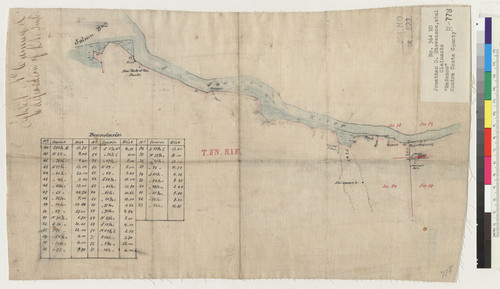 [Map of a portion of the northern boundary of the Rancho Los Medanos : Calif. / K.W. Taylor]