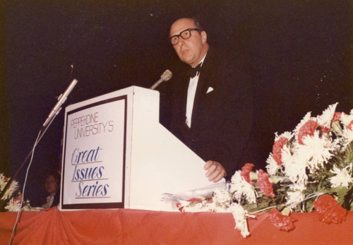 Unknown man at the podium