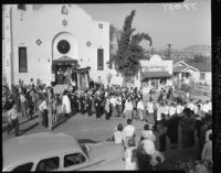 Procession outside of Our Lady of Guadalupe Church, Los Angeles, 1952