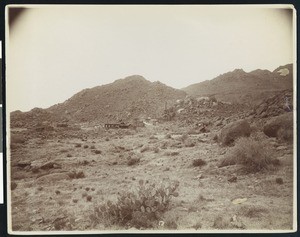 Distant view of a desert mining camp, ca.1907