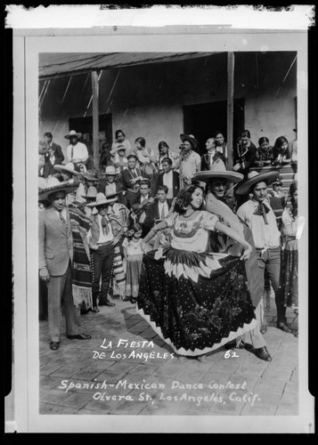 La Fiesta de Los Angeles, Spanish-Mexican dance contest, Olvera St., Los Angeles, Calif