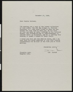 Don Farran, letter, 1935-12-17, to Hamlin Garland