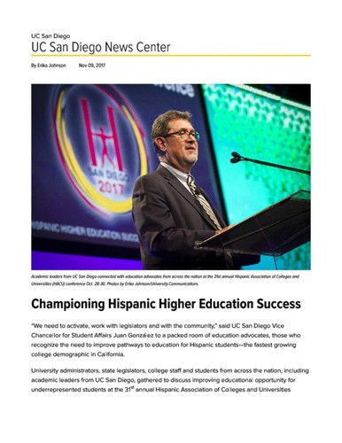 Championing Hispanic Higher Education Success