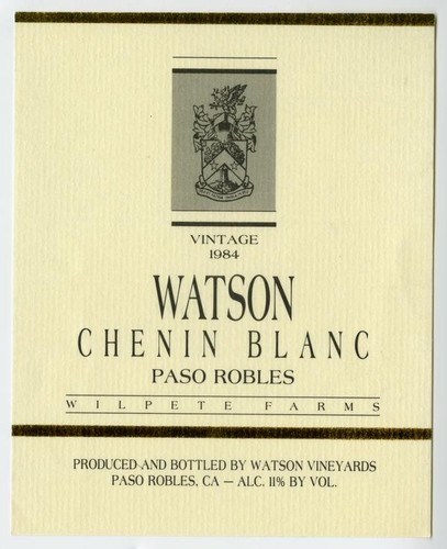 Watson, Chenin Blanc, 1984