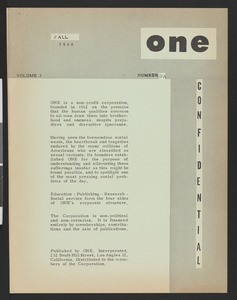 ONE confidential 3/3a (Fall 1958)
