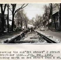 Street car rails being removed