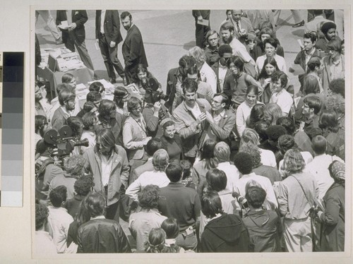 S.O.S. table, Sproul Plaza, University of California, Berkeley