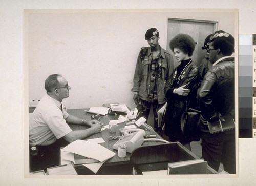 Kathleen Cleaver and Panthers in Prosecution's office