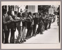 Huey Newton trial, second day July 16,1968 (Two photos)