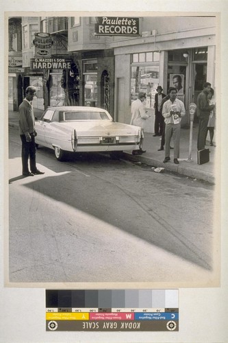 Linthcome killing. Skid marks visible in the 1969 pavement show how the police car occupied by patrolmen Roberts and Faust