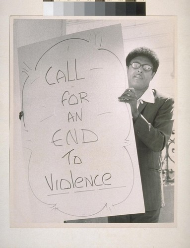 Ernest Mitchell at anti-violence picket in Hunter's Point