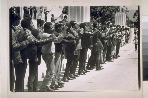 Huey Newton trial, second day July 16,1968 (Two photos)