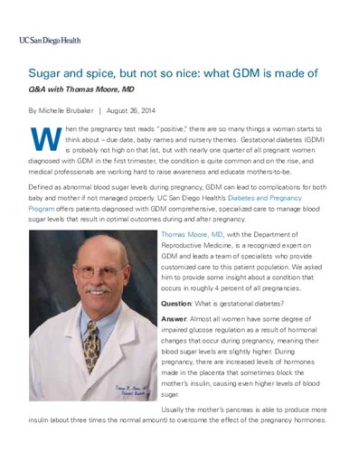 Sugar and spice, but not so nice: what GDM is made of