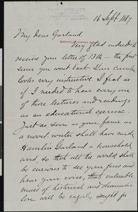 Joseph Kirkland, letter, 1887-09-16, to Hamlin Garland