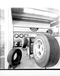 Interior of Downey Tire Center, Santa Rosa, California, 1971