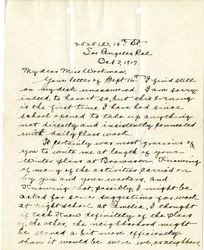 Mary A. Henderson letter to Mary Julia Workman, 1917 October 3