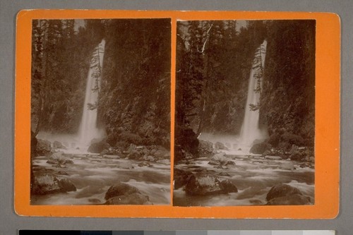 Mill Creek Falls on Crater Lake Highway near Prospect, about 50 miles from Jacksonville [Oregon]. [Ca. 1880.]
