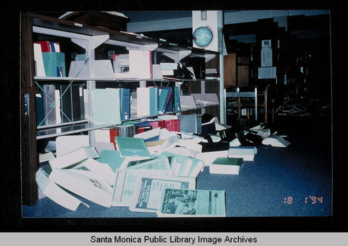 Northridge earthquake, Santa Monica Public Library, Main Library, first floor Business Reference, January 17, 1994