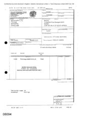 Invoice from Gallaher International Limited to Bacco PTY Ltd on Mephis Blue]