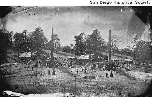 Stereoview of the Stonewall Jackson Mine in the Cuyamaca Mountains