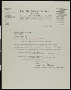 June E. Stone, letter, 1931-06-29, to Hamlin Garland