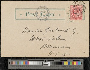 Israel Zangwill, letter, 1901-06-02, to Hamlin Garland
