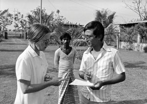 Danish Bangladesh Leprosy Mission/DBLM, Thakurgaon, 1983. Missionary and Nurse Kirsten Vesterga