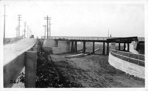 Grade separation between Union Pacific Railroad and Telegraph road under construction, Los Angeles County, 1925