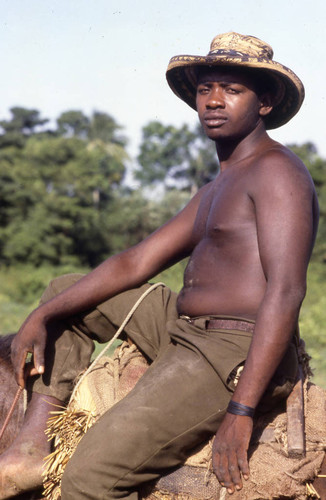 Man on a mule, San Basilio de Palenque, 1976