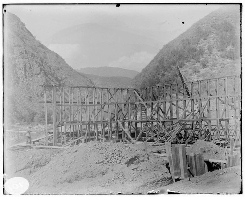 The North and East walls of Mill Creek #3 Hydro Plant under construction