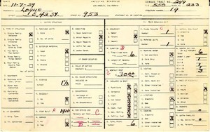 WPA household census for 953 E 43RD, Los Angeles