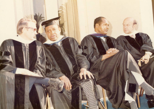 L to R: Dr. James Wilburn, Lionel Hampton, Mayor Tom Bradley, Dr. M. Norvel Young (Color)