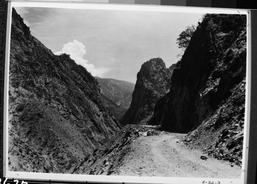 Construction, highway to Cedar Grove (180). Misc. Geology - Marble outcrops at the "Portals of the Kings"