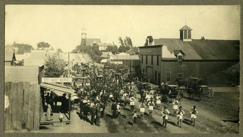 Owen Brown's Funeral Procession down Colorado Street at Raymond