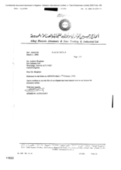 [Letter from Ahmed H Alwatary to Andrew Bingham confirming the handover of the dispute to the lawyer for action]