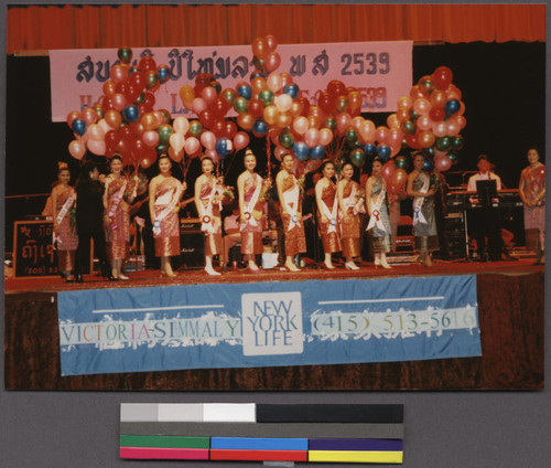 Lao beauty pageant contestants at a New year's celebration, Northern California