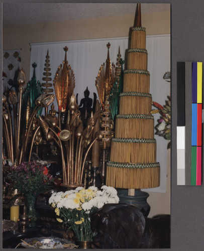 Buddhist shrine at a New Year's party, San Jose, California