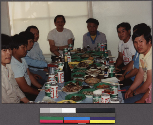 Group of men sharing a meal