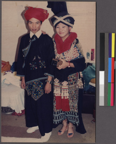 Mien couple in traditional clothing, Northern California