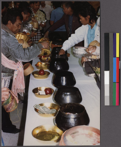 Food offerings at a New Year's party, Northern California