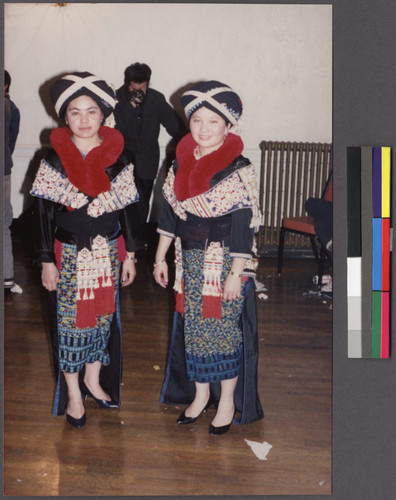 Two young women in traditional dress