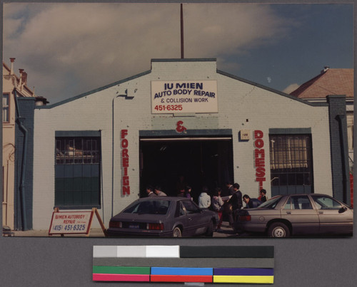 Auto body repair shop in Chinatown, Oakland, California